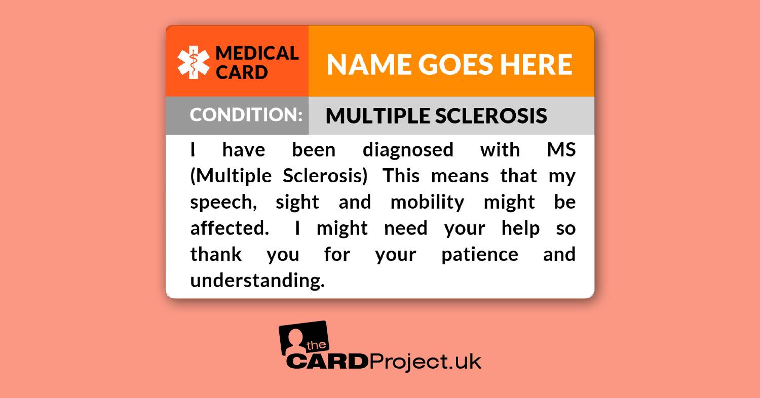 MS (Multiple sclerosis) Awareness Medical ID Card